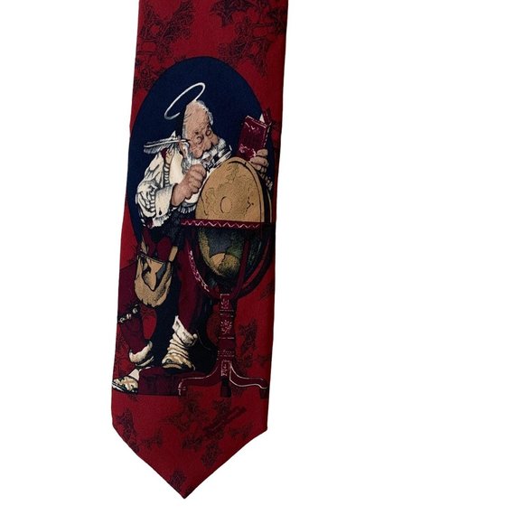 Vintage Norman Rockwell Silk Santa Tie - Picture 8 of 9